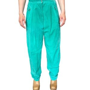 Vintage Teal Genuine Suede Pants